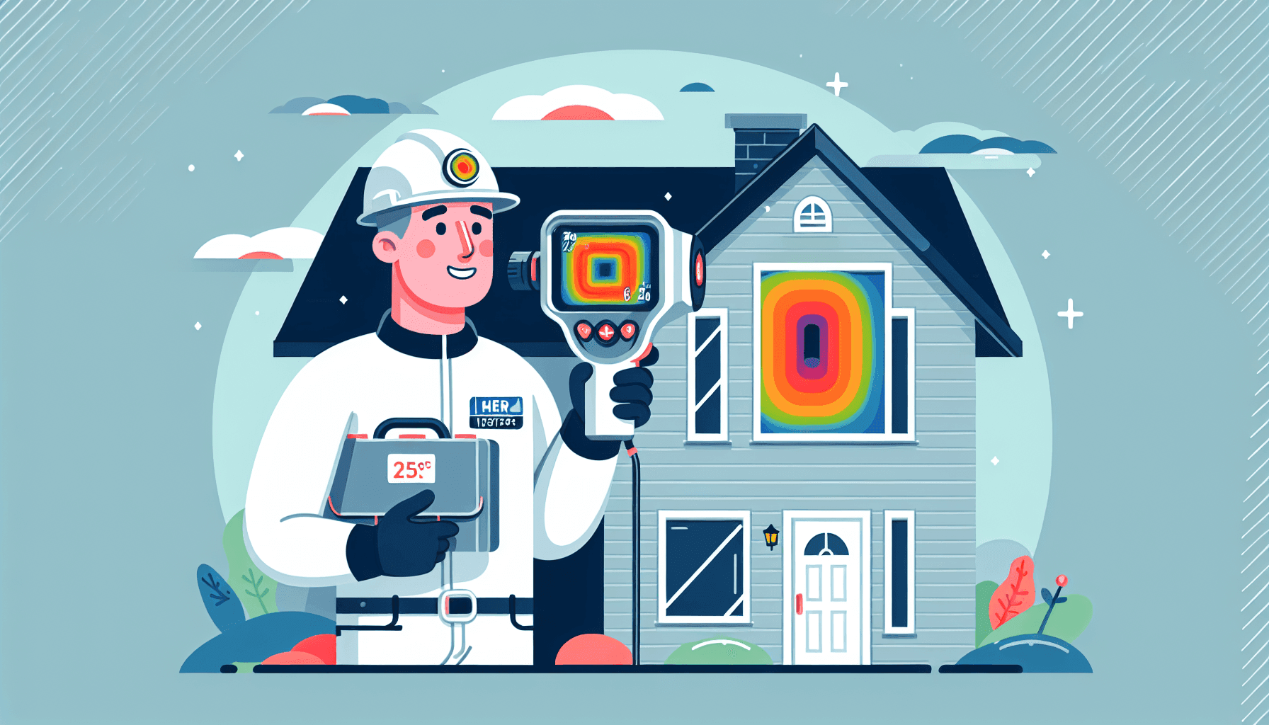 Técnico realizando una auditoría energética en el hogar